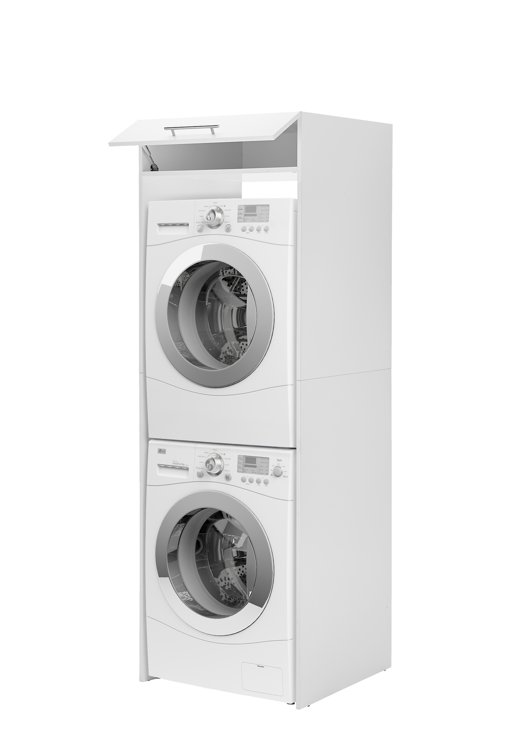 Respekta Waschmaschinenumbauschrank Clara weiß matt B/H/T: ca. 67,4x200x67,6 cm