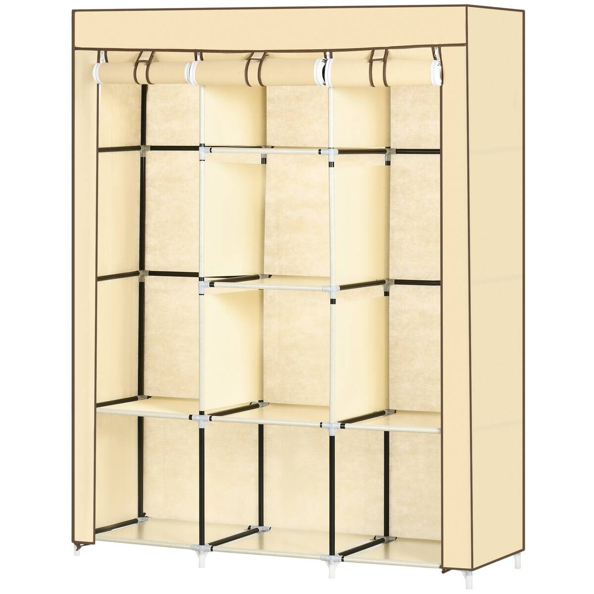 HOMCOM Kleiderschrank beige Edelstahl B/H/L: ca. 43x125x162,5 cm