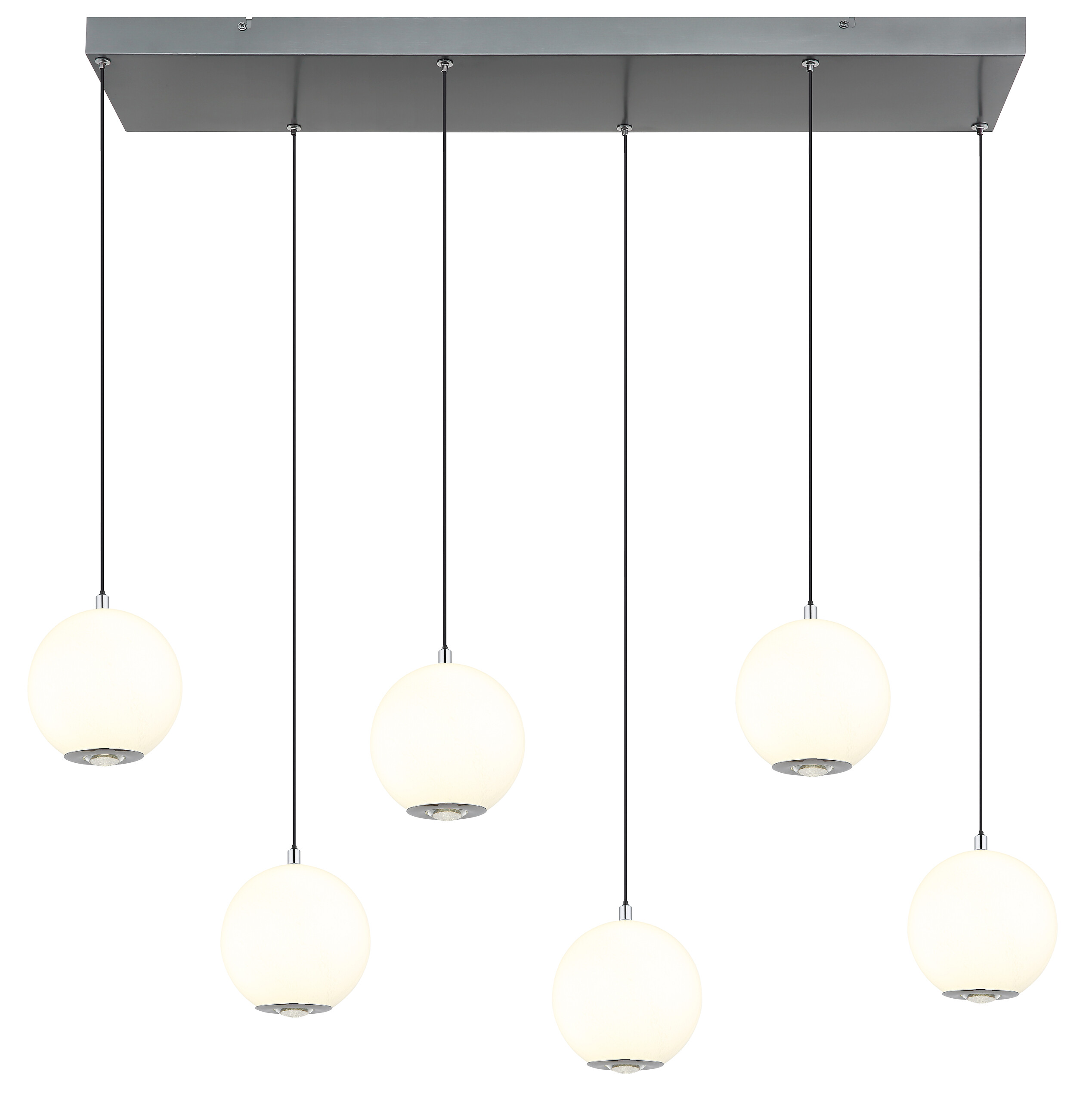 GLOBO Pendelleuchte grau Opal Glas Metall B/H/T/L: ca. 30x150x97,5x97,5 cm 1.0 Brennstellen