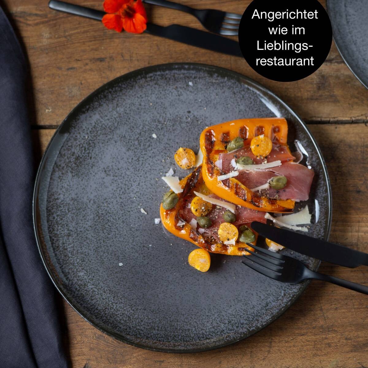 Moritz & Moritz Tafelservice Digital anthrazit Porzellan 18 tlg.