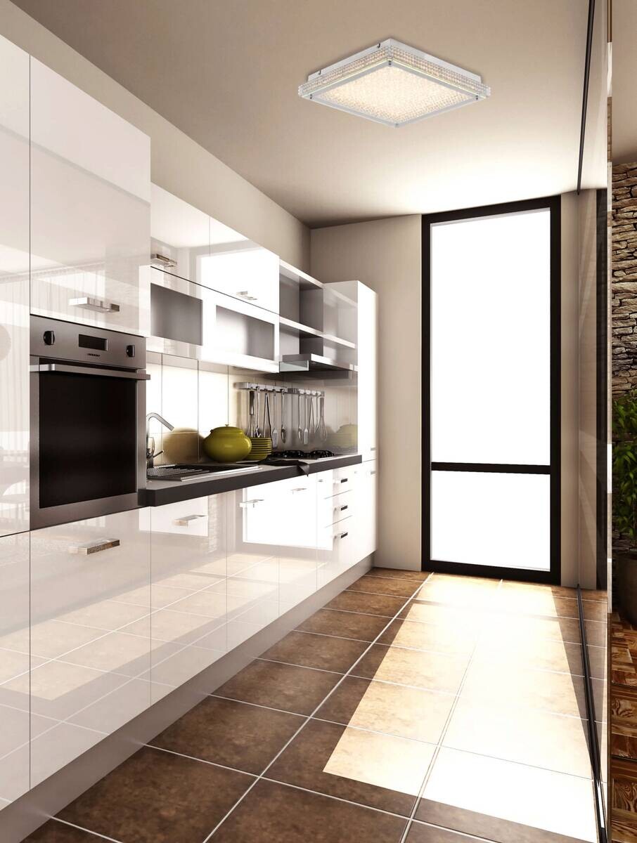 Näve Leuchten Deckenleuchte 1200931 transparent Metall Kunststoff B/H/T: ca. 39x7,2x39 cm null 1 Brennstellen