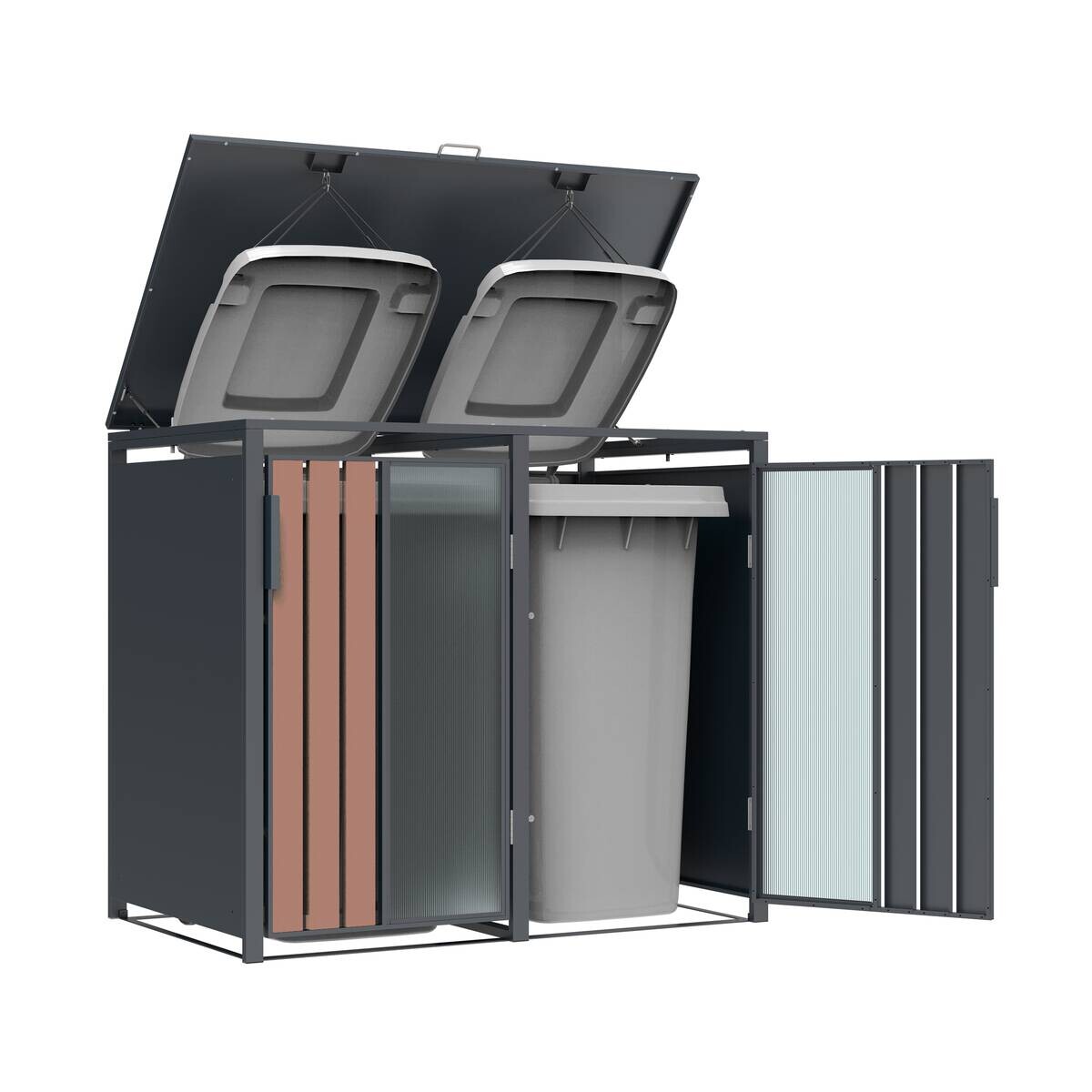 Westmann Mülltonnenbox Status anthrazit B/H/L: ca. 132x116x80 cm