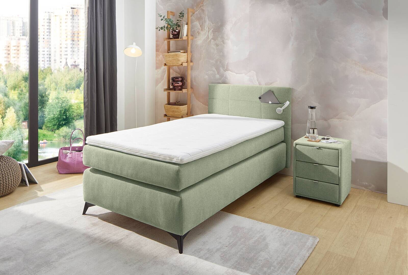 Boxspringbett Pistazie Liegefläche B/L: ca. 100x200 cm Boxspringbett Pistazie Liegefläche B/L: ca. 100x200 cm