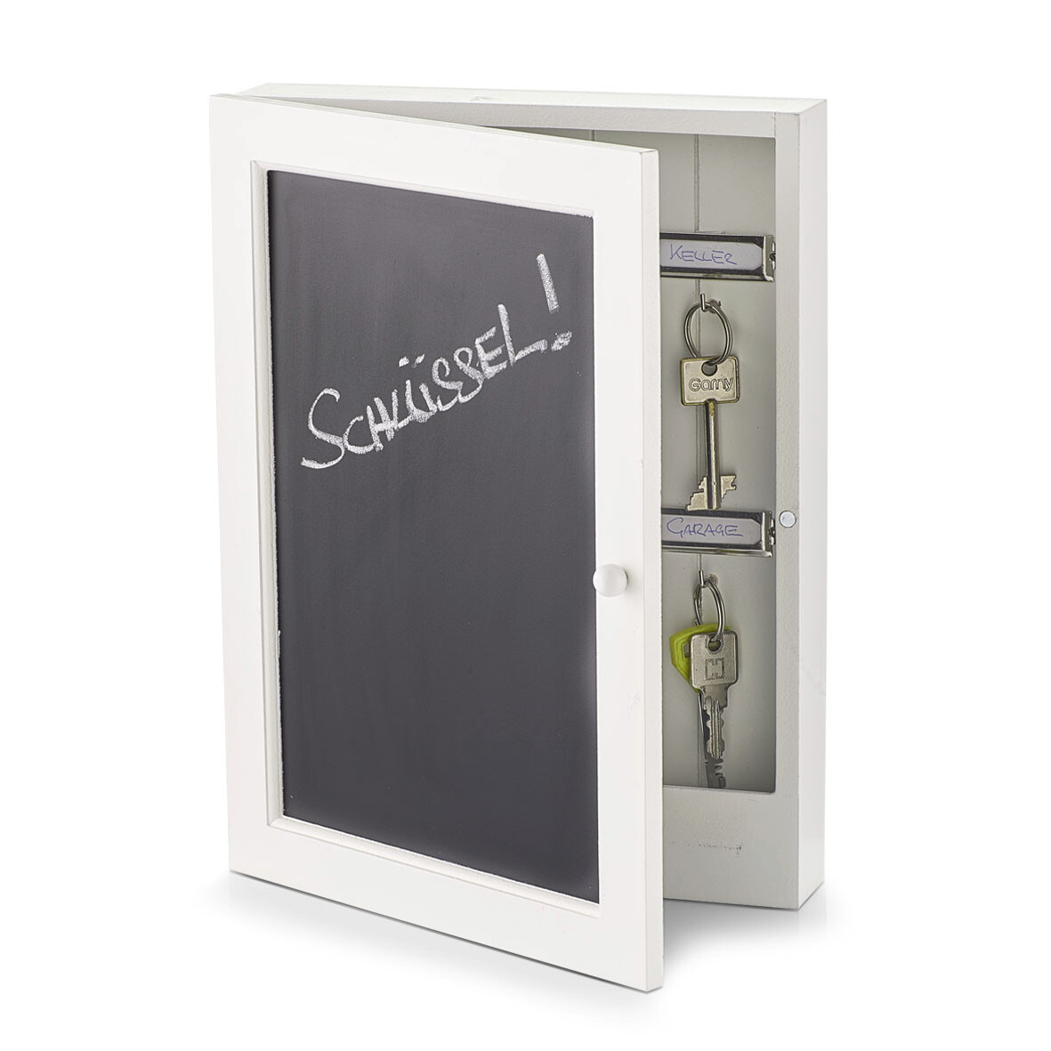 Zeller Schlüsselkasten Tafel weiß MDF B/H/L: ca. 5x30x22 cm