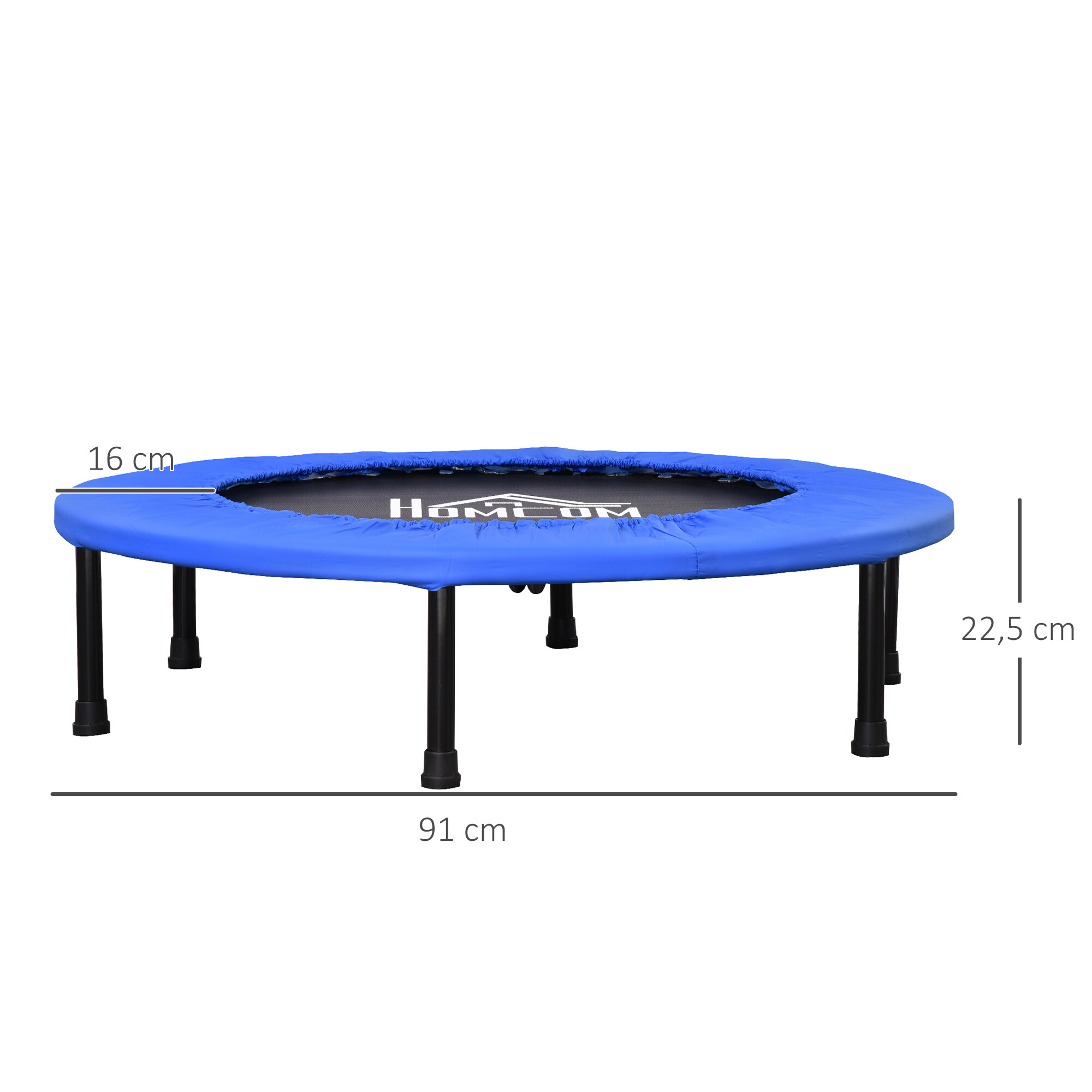 HOMCOM Fitness-Trampolin blau B/H/L: ca. 91x22,5x91 cm