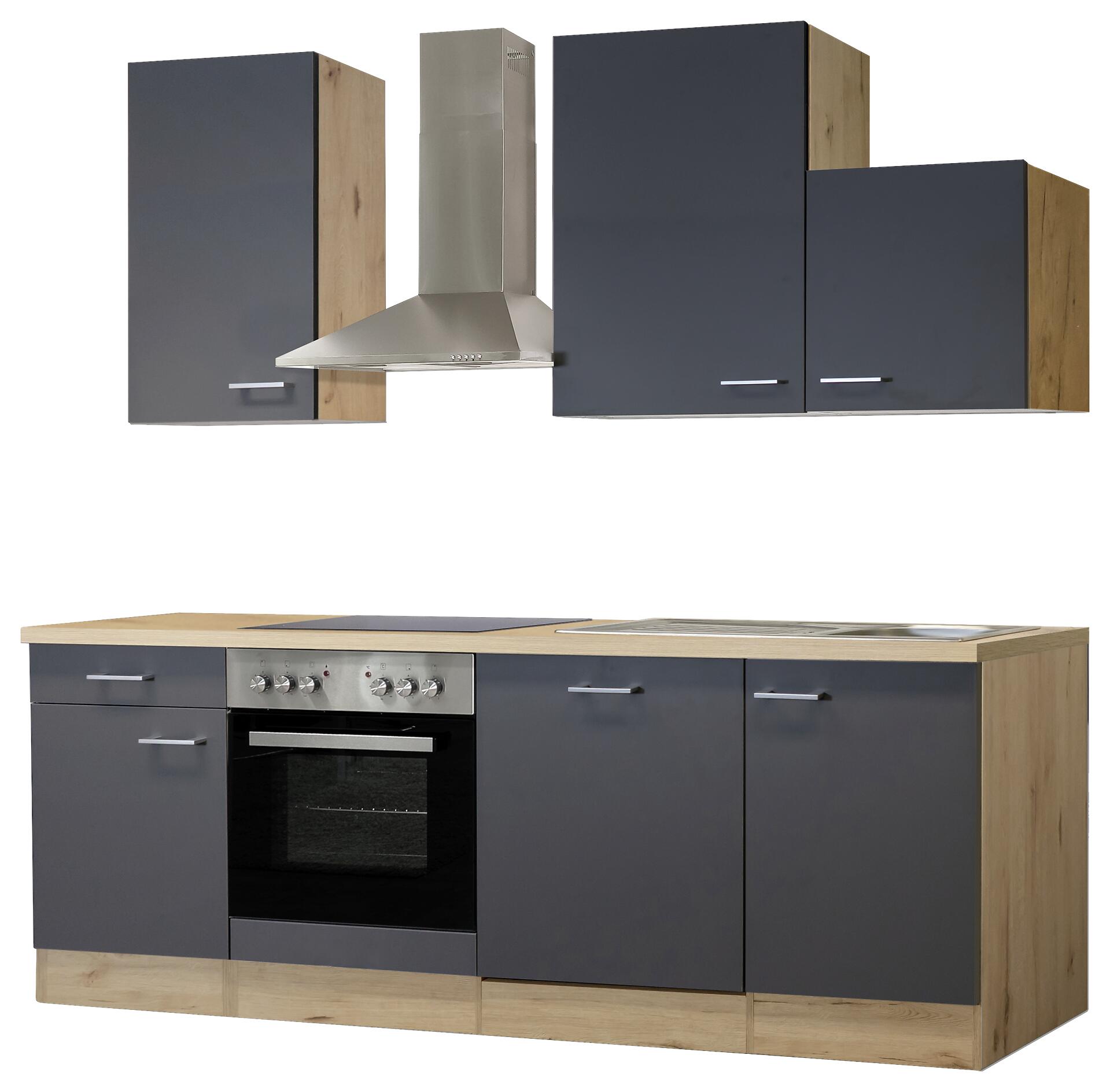 Flex-Well Küchenblock Morena Basalt matt B/H/T: ca. 220x234x60 cm