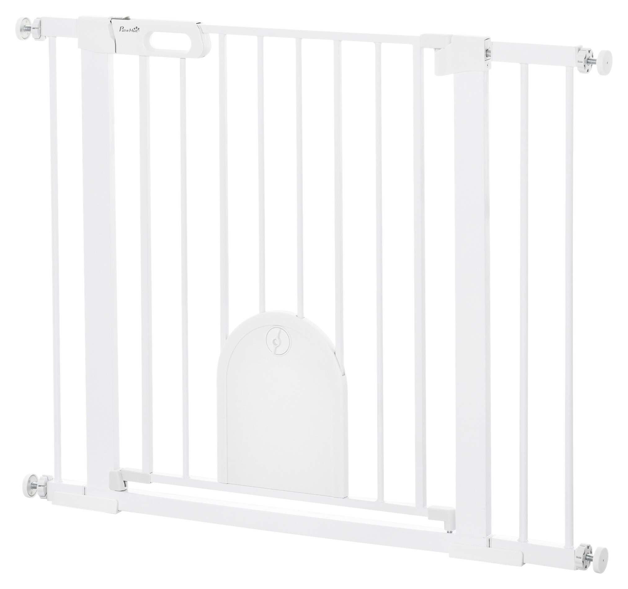 PawHut Türschutzgitter weiß Stahl B/H/L: ca. 2x76x103 cm