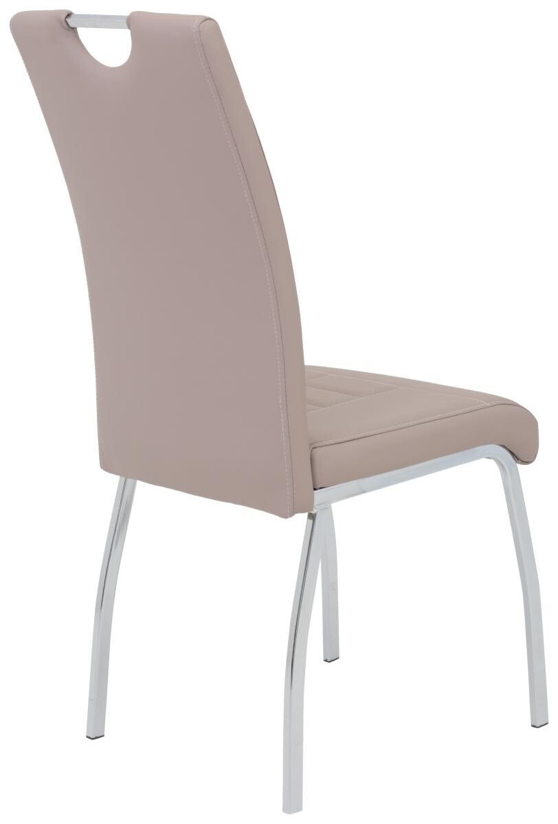 Stuhl Andrea 4er Set Cappuccino Chrom Kunstleder Metall B/H/T: ca. 43x100x64 cm