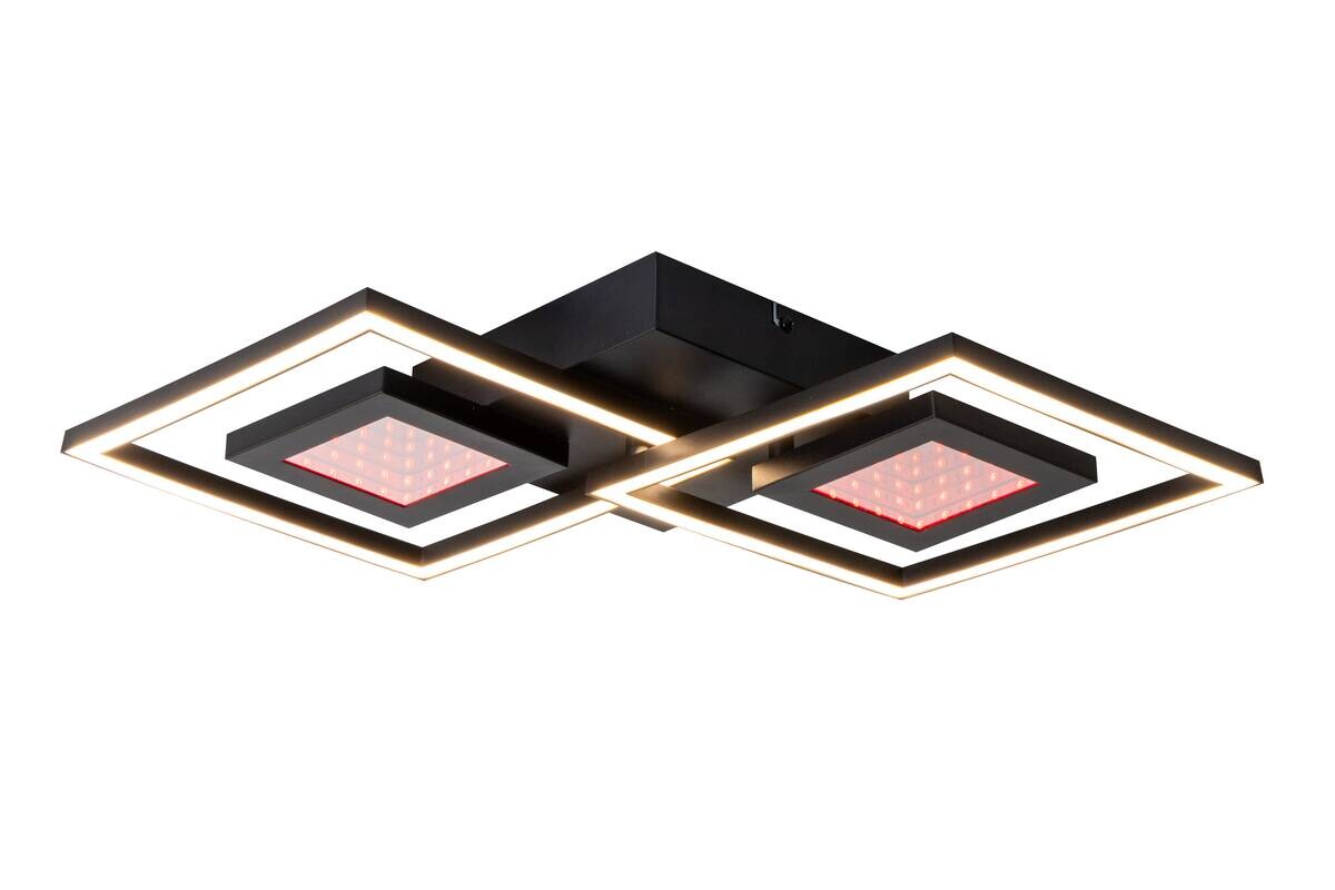 Nolo Deckenleuchte Kenny schwarz Metall B/H/L: ca. 35x6x64 cm