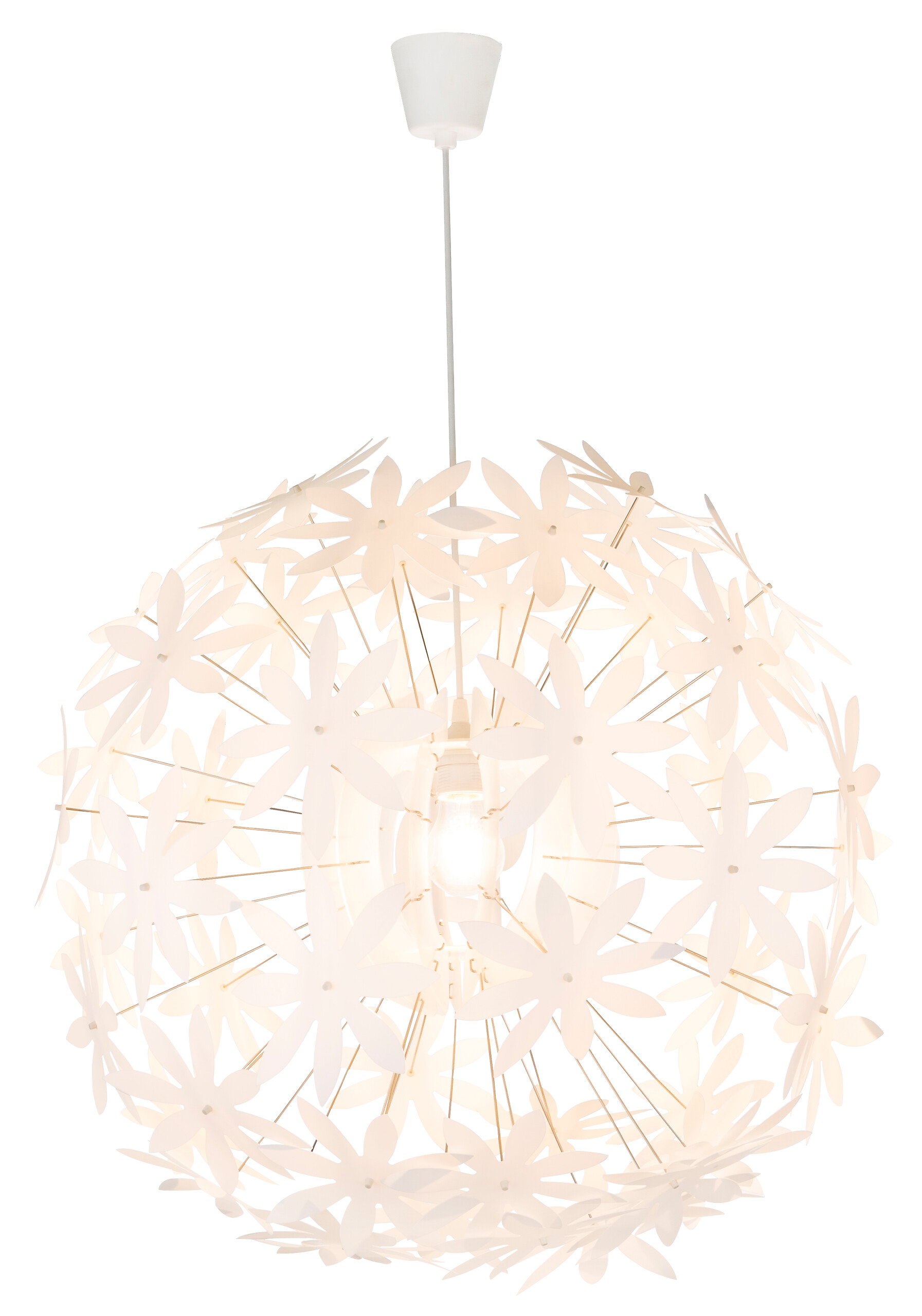 GLOBO Pendelleuchte 15024 weiß Kunststoff H/D: ca. 150x60 cm E27 1 Brennstellen