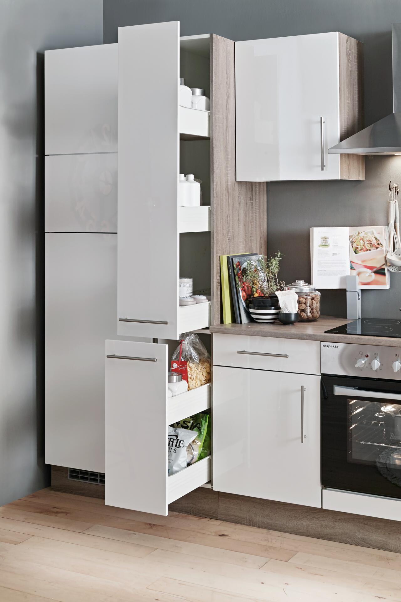 Küchenblock Judith weiß Lack Hochglanz B/H/T: ca. 280x212x60 cm