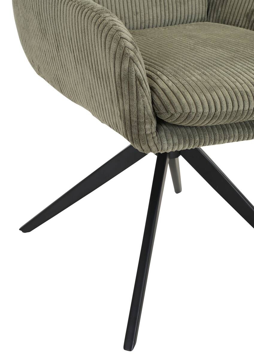 Drehstuhl Olmo grün Kord B/H/T: ca. 60x89x69 cm