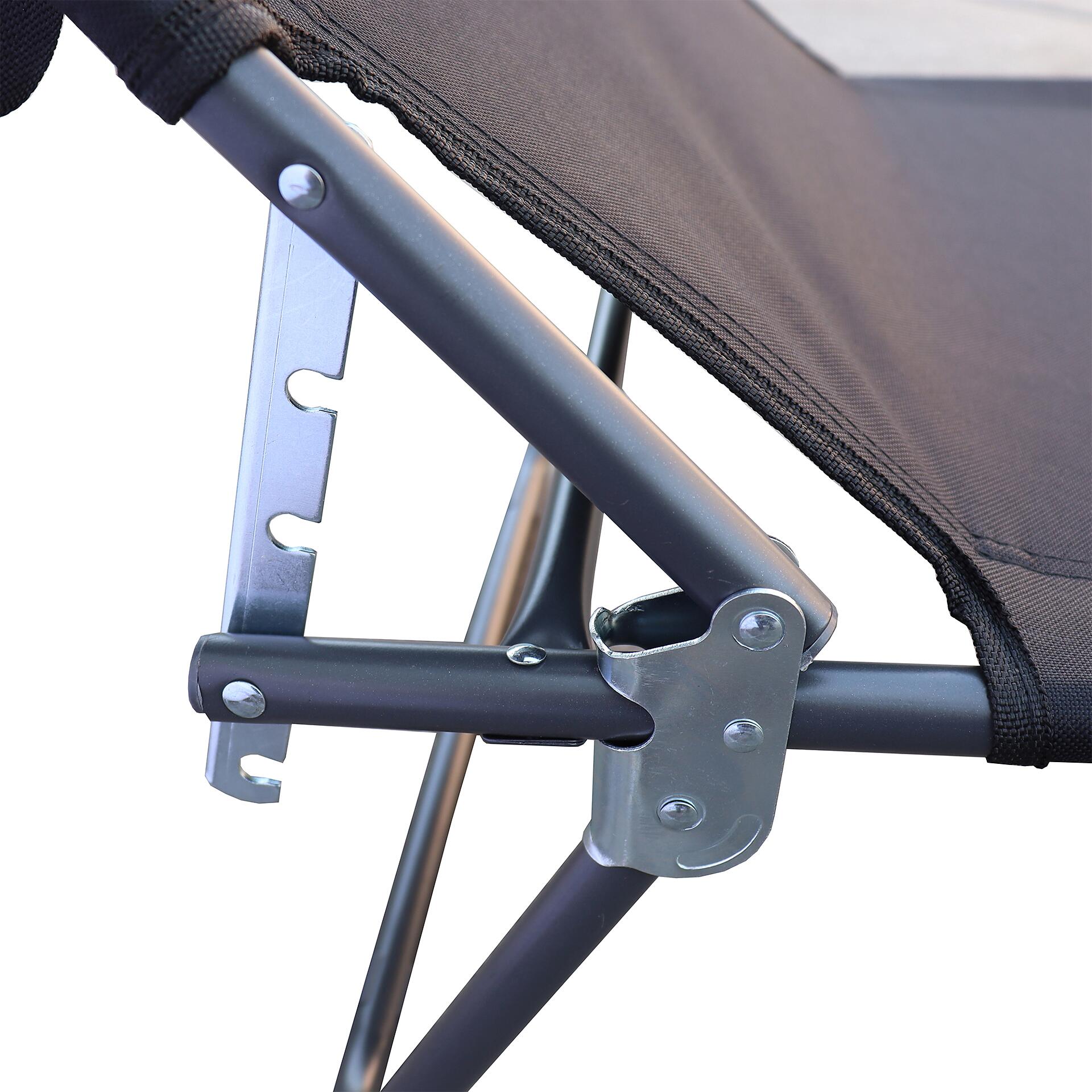 VCM Sonnenliege anthrazit Polyester-Mischgewebe B/H/L: ca. 55x34x190 cm