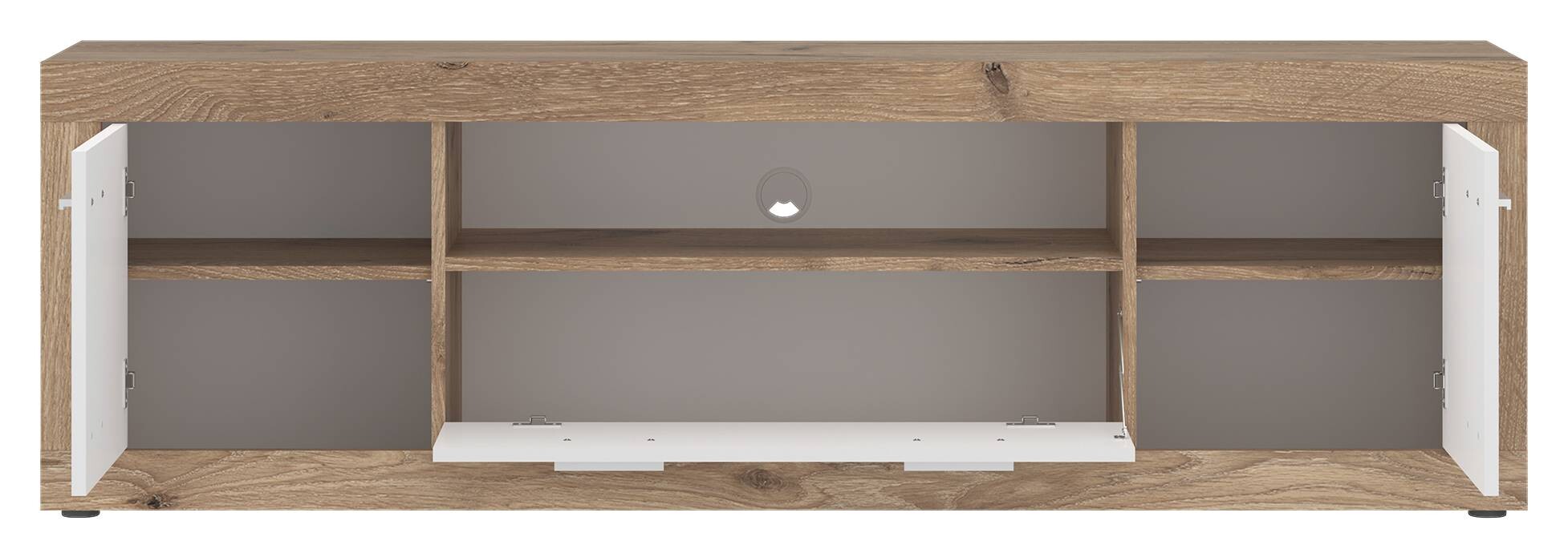 TV-Lowboard Focus Eiche Viking Nachbildung weiß glänzend B/H/T: ca. 173,8x54x39 cm TV-Lowboard Focus Eiche Viking Nachbildung weiß glänzend B/H/T: ca. 173,8x54x39 cm