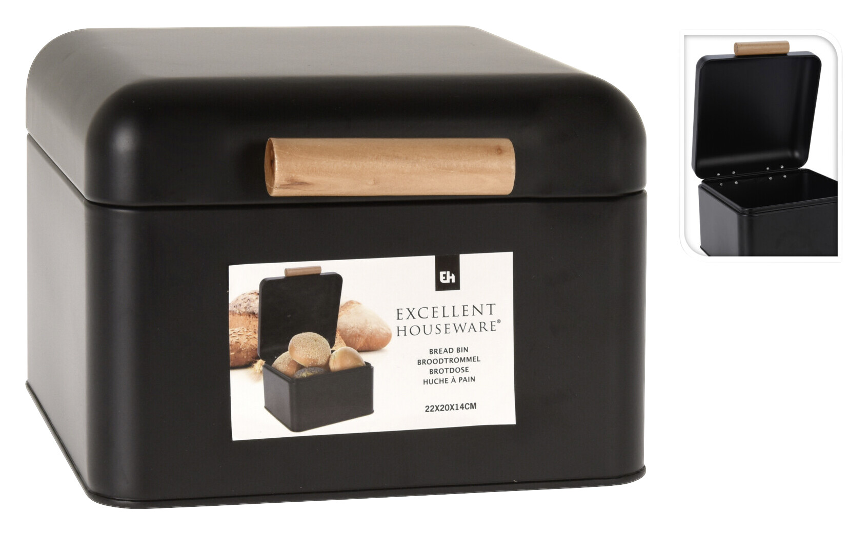 Brotkasten schwarz Metall B/H: ca. 20x14 cm