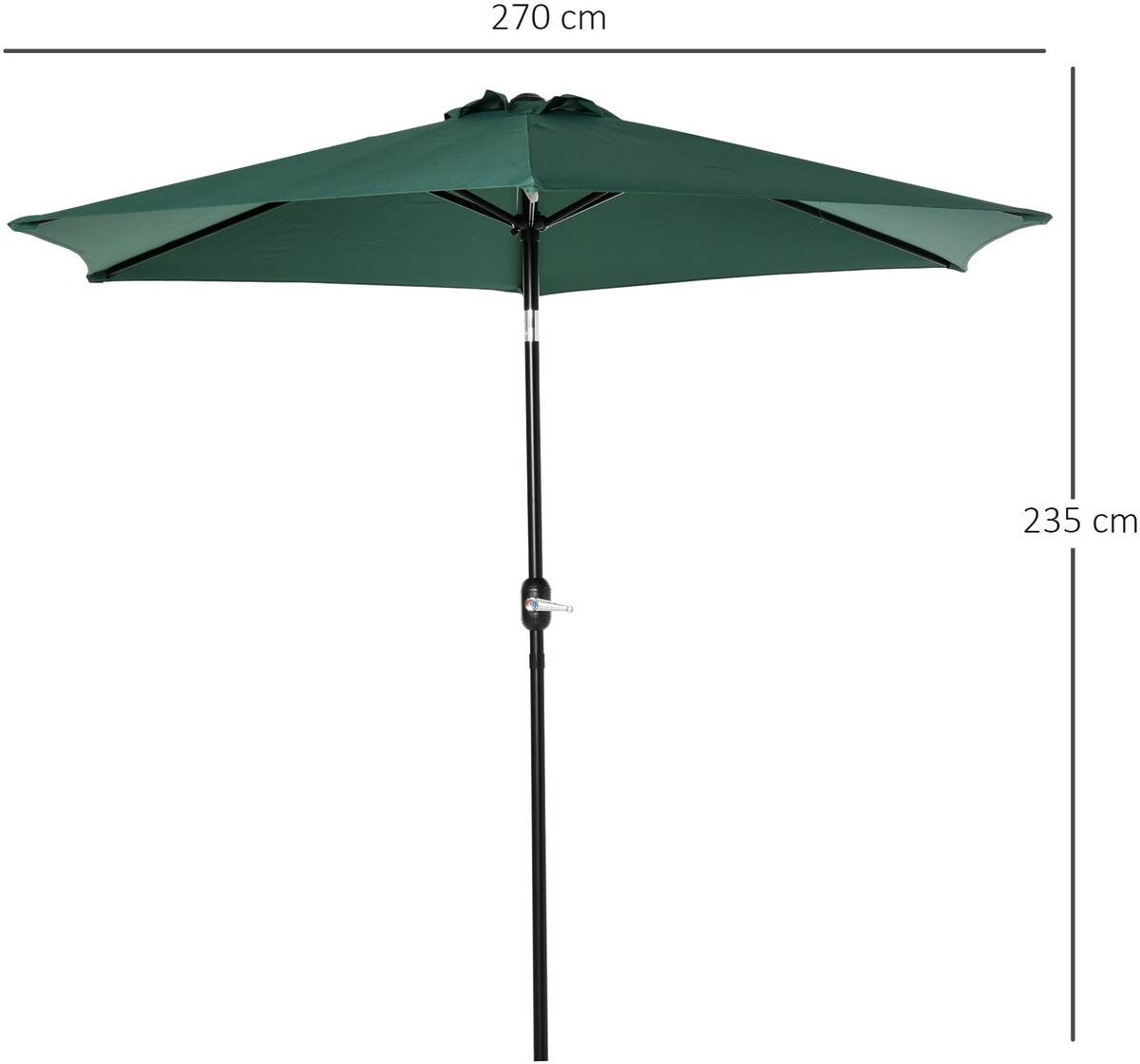 Outsunny Sonnenschirm grün Stahl B/H/L: ca. 270x235x270 cm