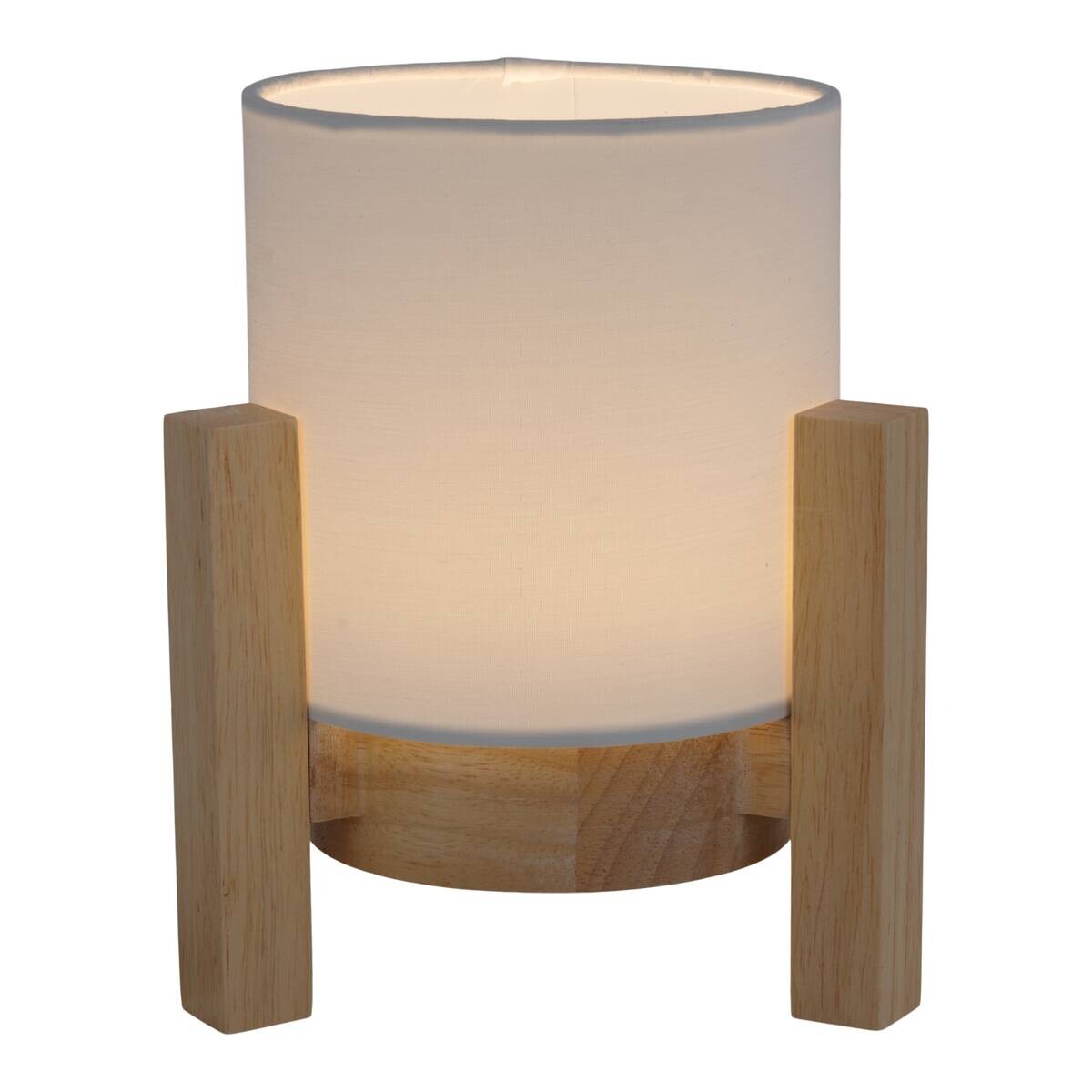 Näve Leuchten Tischleuchte 5305023 weiß Textil Holz B/H/T: ca. 16,2x19x16,2 cm null 1 Brennstellen
