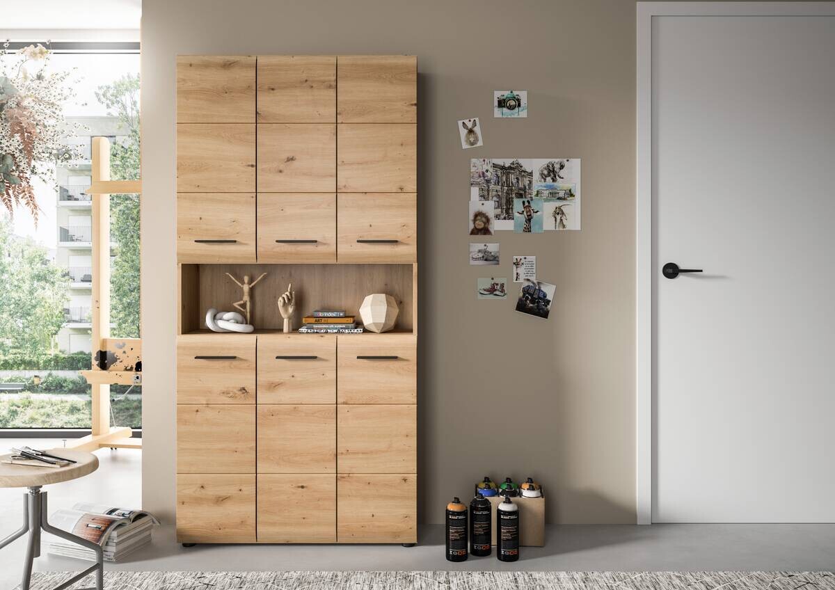 Mehrzweckschrank Ice Artisan Oak Nachbildung B/H/T: ca. 90x185x30 cm