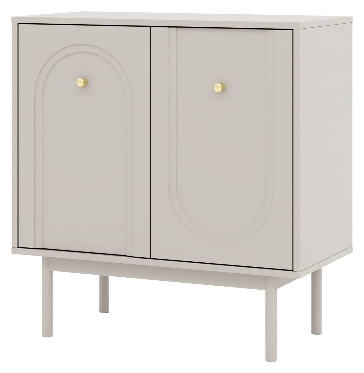 Kommode MAZOMA Eiche Kaschmirgrau Nachbildung gold Optik B/H/T: ca. 79x82x39 cm