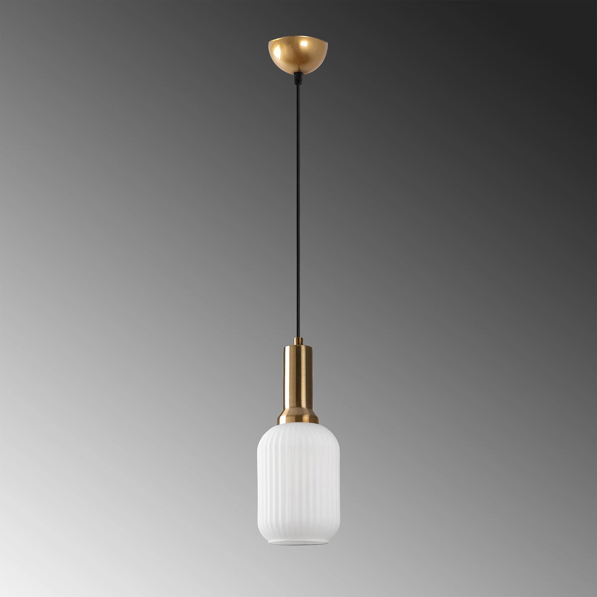 Opviq Pendelleuchte Asker-15191 gold Glas Metall B/H/T/L/D: ca. 13x118x13x13x13 cm E27 1 Brennstellen