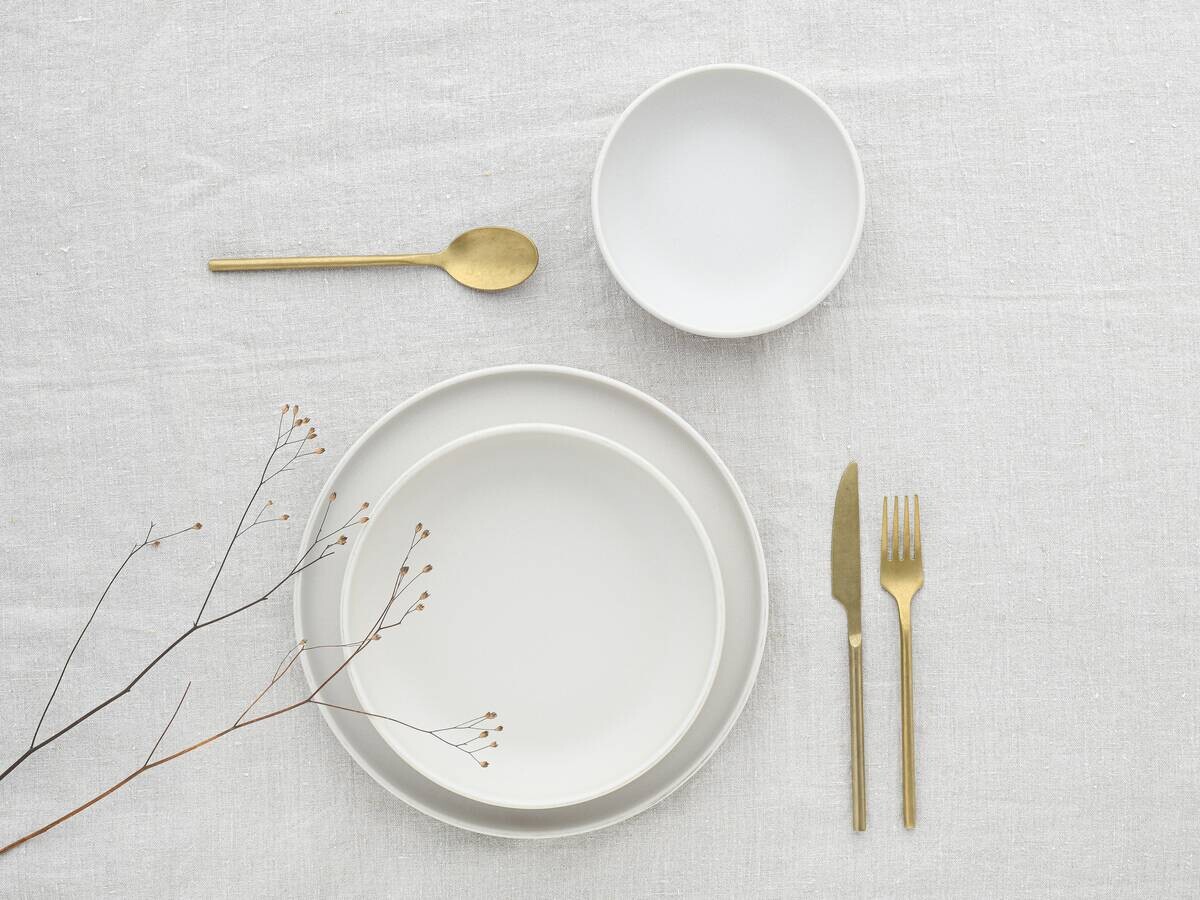 CreaTable Tafelservice Uno weiß Steinzeug 8 tlg.