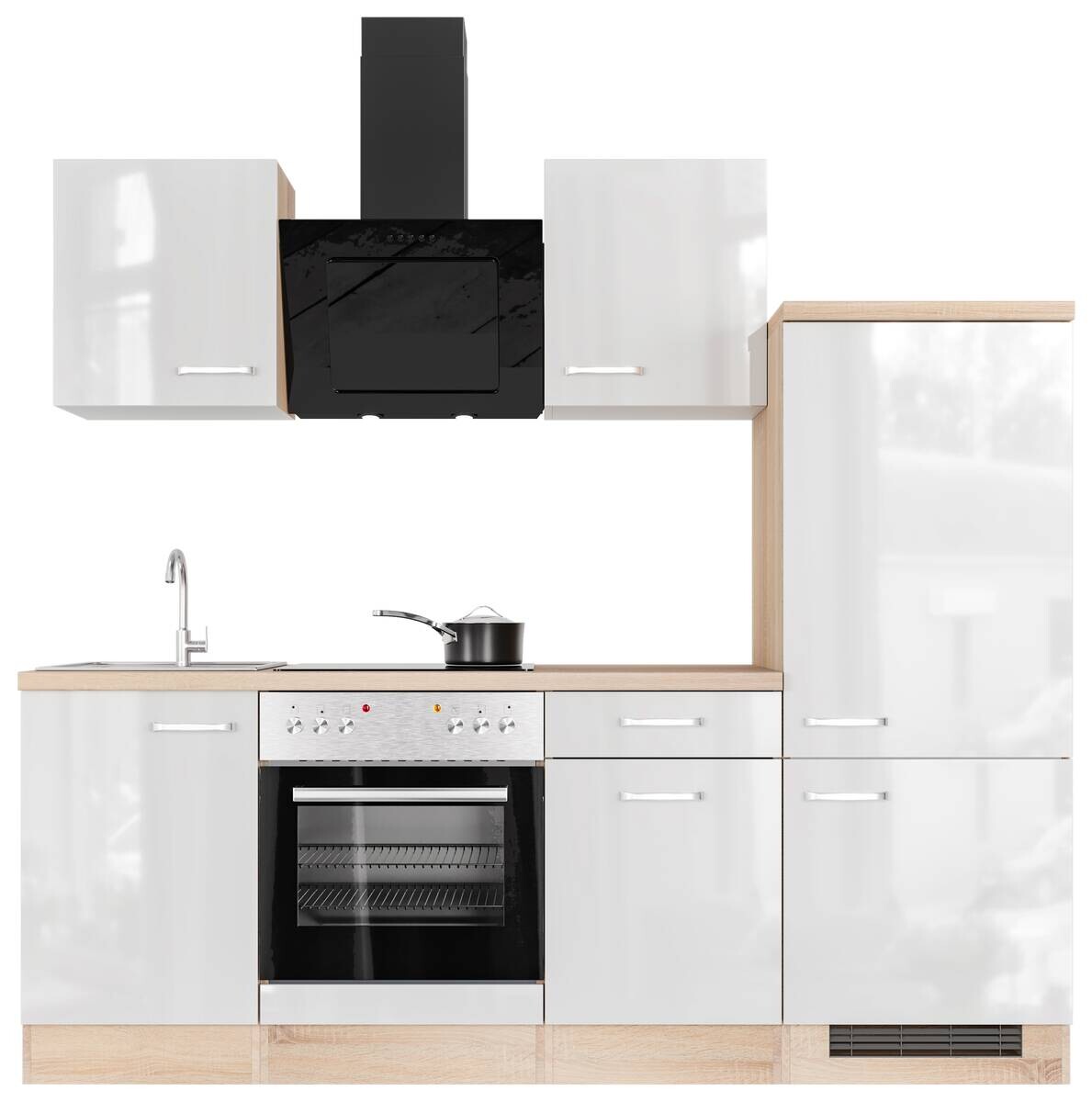 Küchenblock Valero weiß Hochglanz B/H/T: ca. 220x200x60 cm