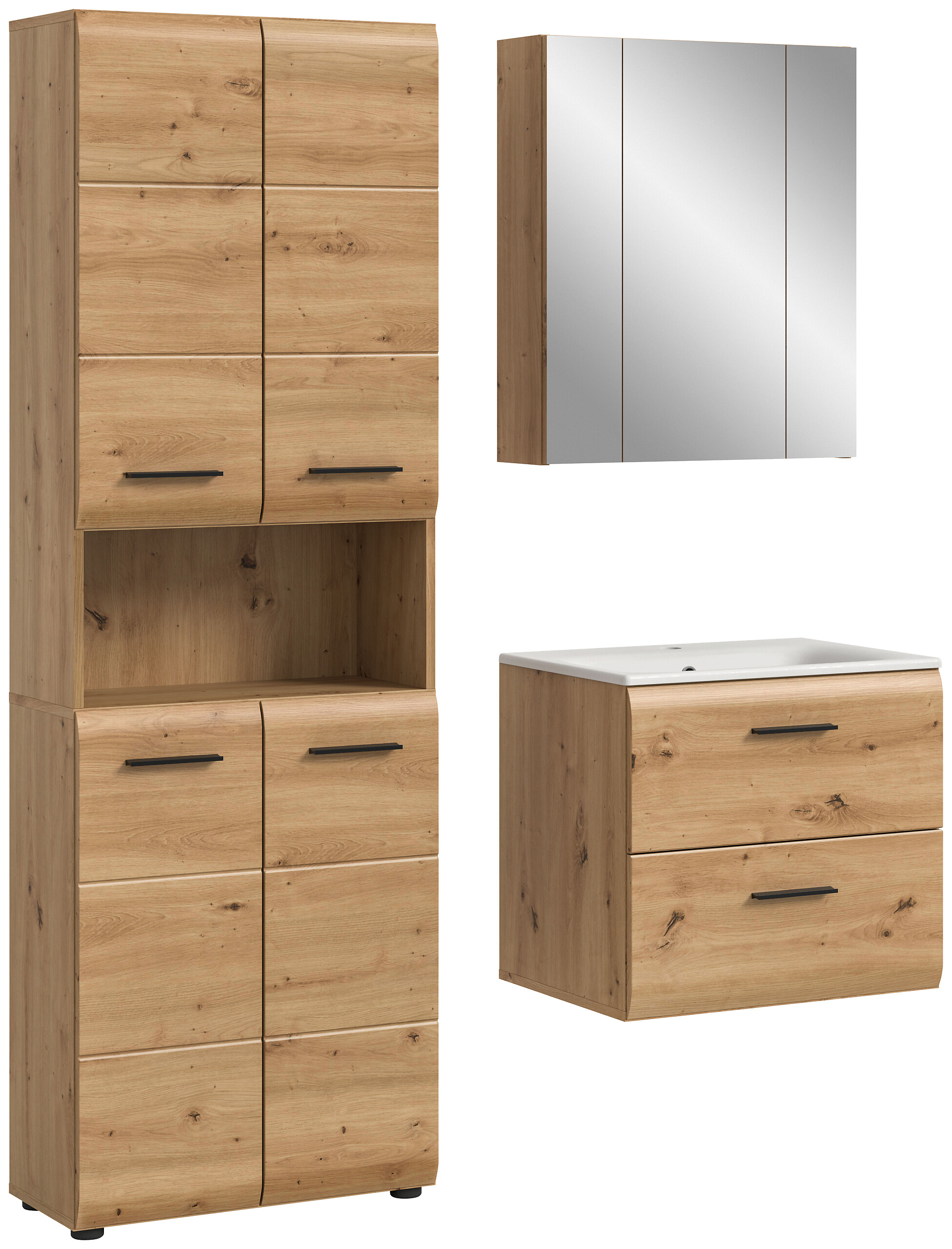 Badezimmer-Set Ice Artisan Oak Nachbildung B/H/T: ca. 135x185x46 cm Badezimmer-Set Ice Artisan Oak Nachbildung B/H/T: ca. 135x185x46 cm