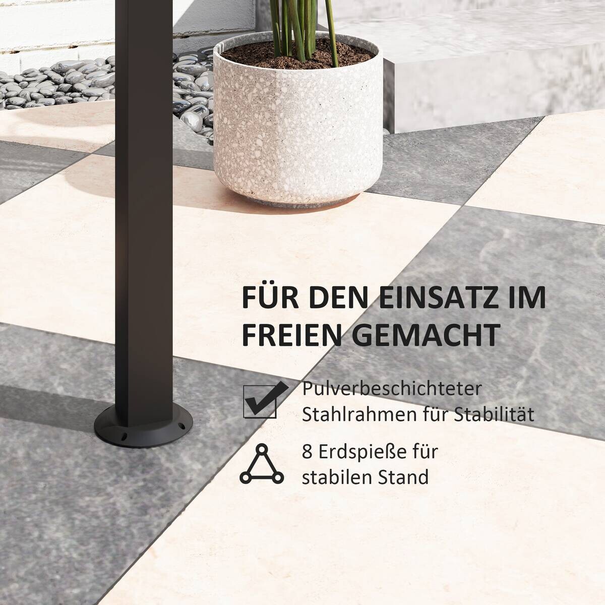 Outsunny Grillpavillon dunkelgrau Polyester B/H/L: ca. 110x235x233 cm