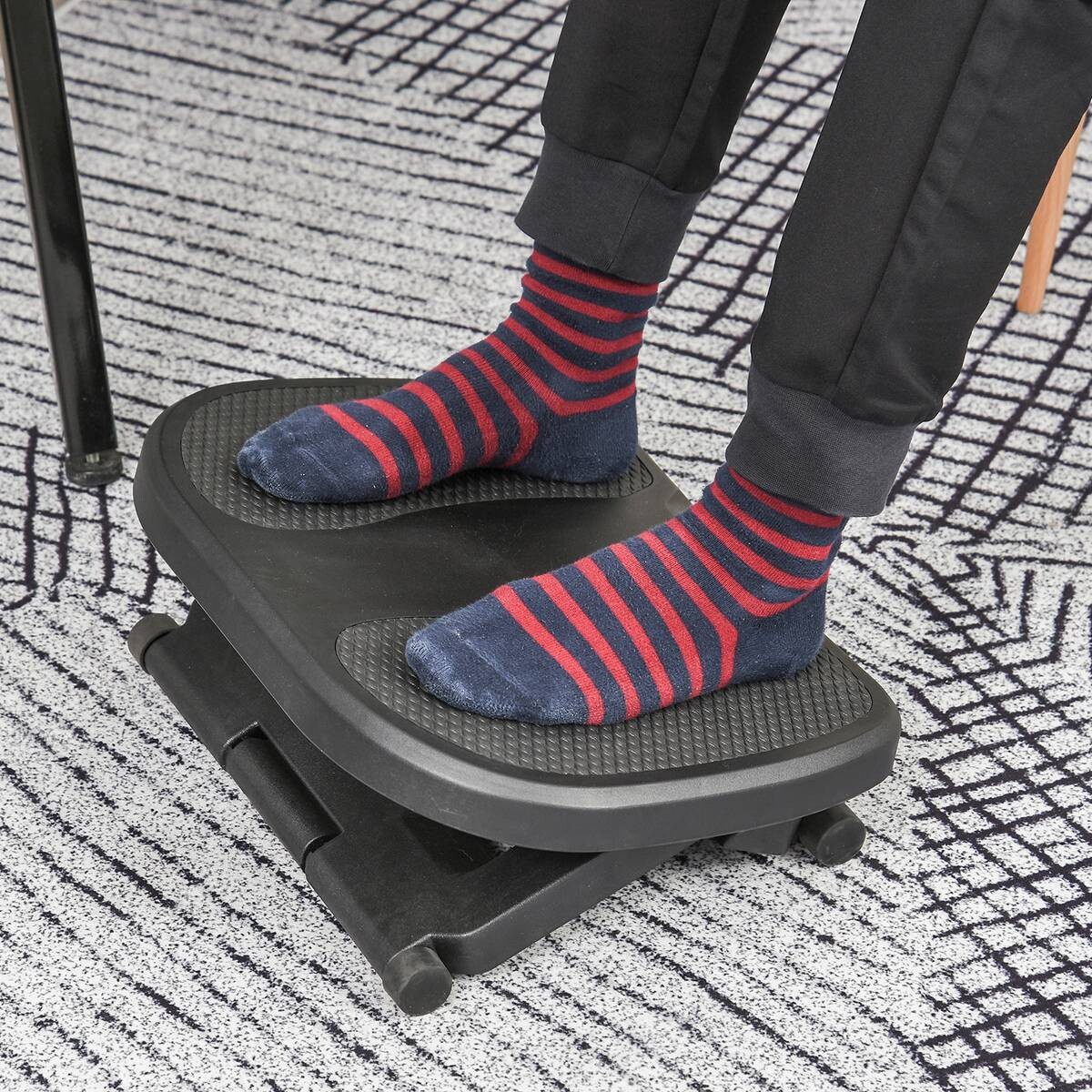 HOMCOM Fußstütze verstellbar schwarz