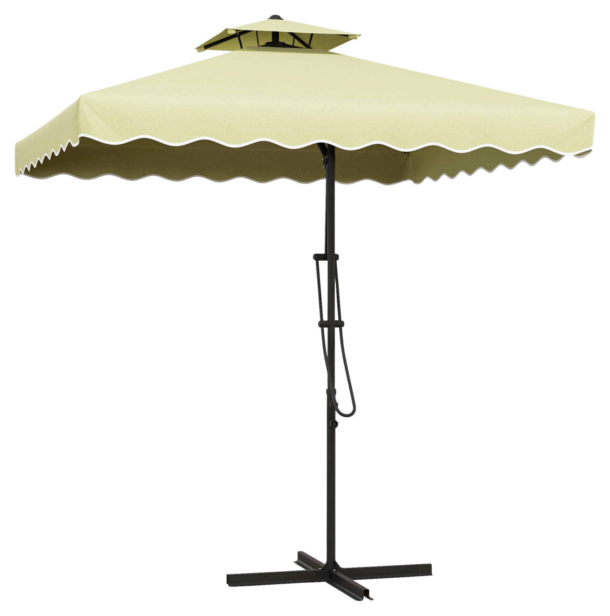 Outsunny Sonnenschirm beige Polyester B/H/L: ca. 243x251x243 cm