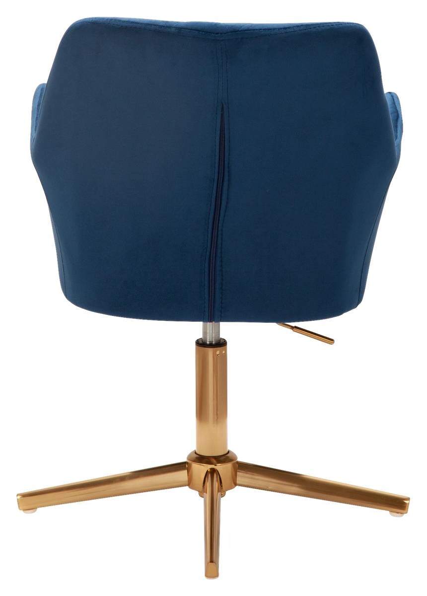 Drehstuhl blau Samt Eisen
