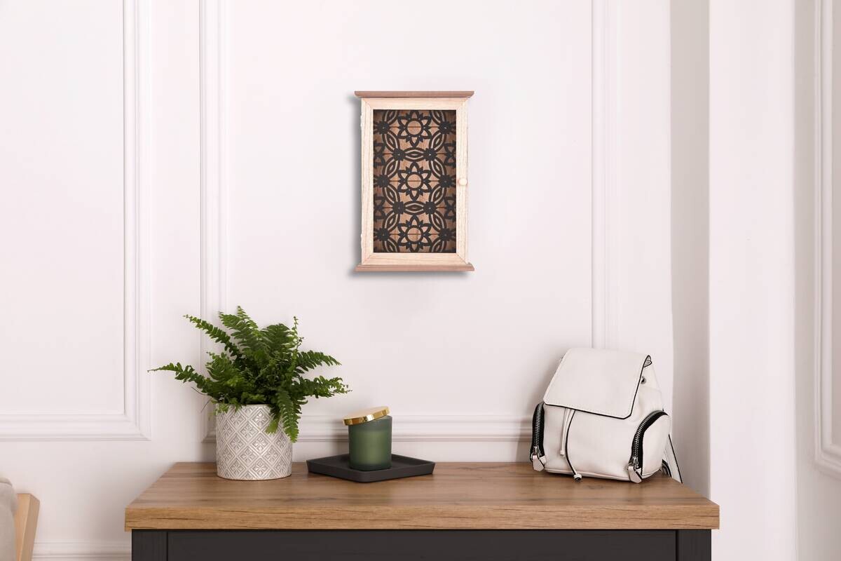 Schlüsselkasten Irena Eiche schwarz MDF B/H/T: ca. 20x30x7 cm