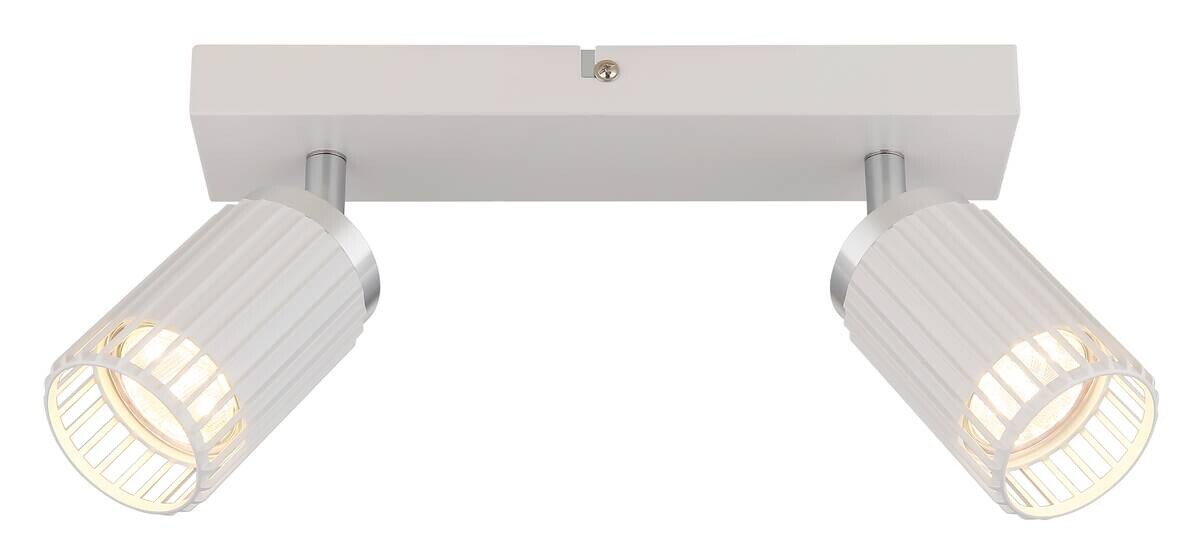 GLOBO Strahler weiß Metall Aluminium B/H/T/L: ca. 12,5x15,5x26x26 cm GU10 2 Brennstellen