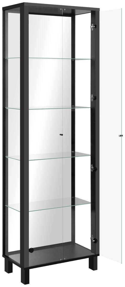 Vitrine Albi schwarz B/H/T: ca. 62x189x33 cm