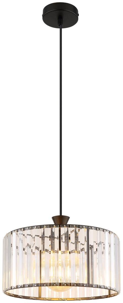 GLOBO Pendelleuchte Jordana schwarz Metall Acryl H/D: ca. 120x31 cm E27 1 Brennstellen