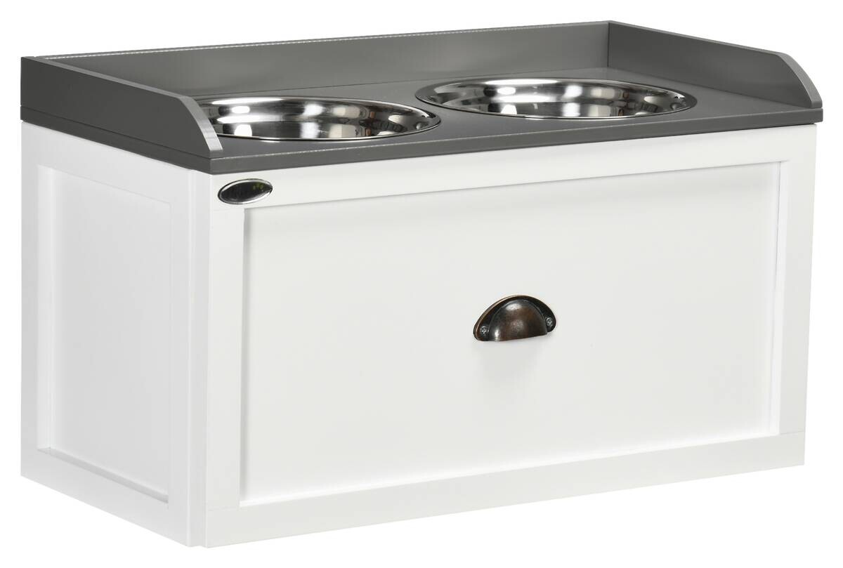 PawHut Hunde-Zubehör weiß Edelstahl B/H/L: ca. 30x60x36 cm