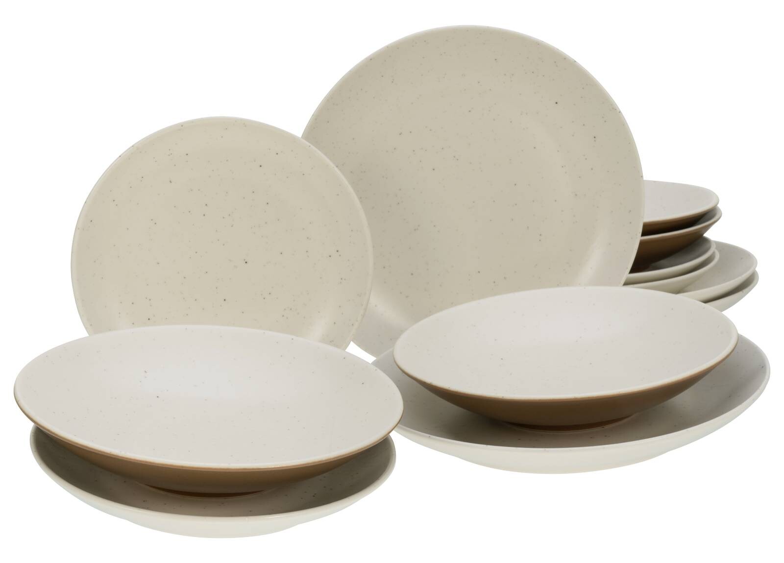 CreaTable Tafelservice SAND DUNES terracotta creme Keramik 12 tlg.