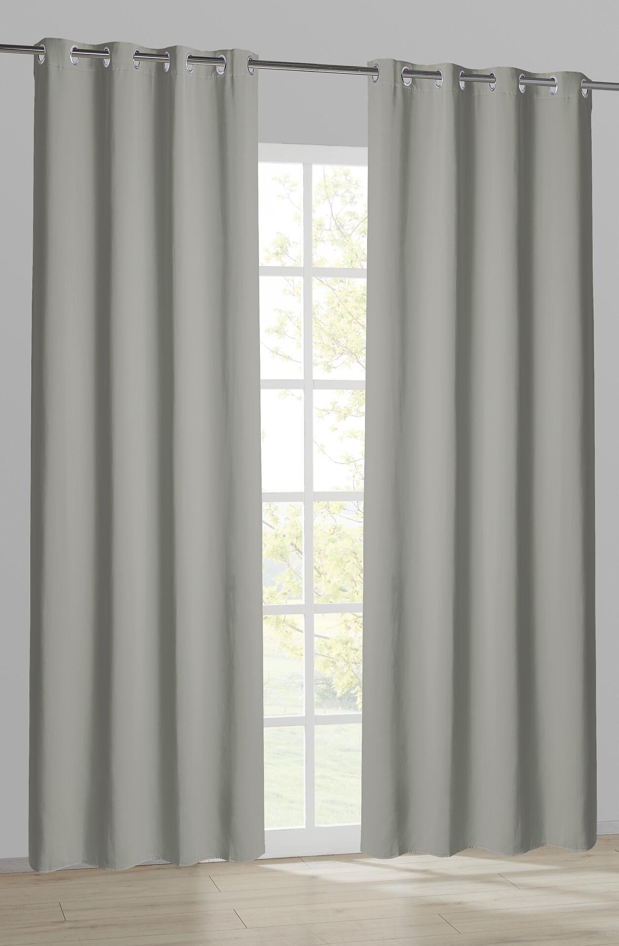 Ösenvorhang Verona silber B/L: ca. 140x245 cm