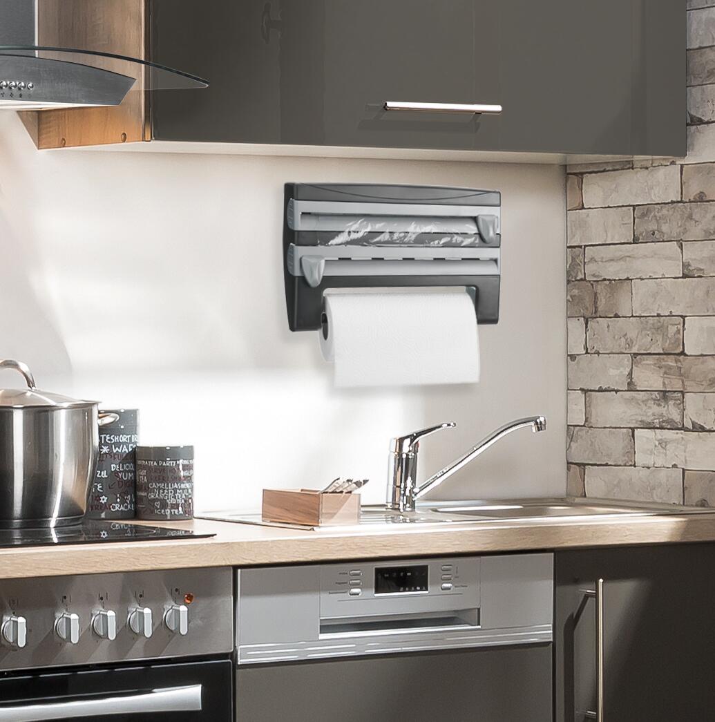 POCOline Küchenrollenhalter schwarz Kunststoff B/H/L: ca. 25x10x39 cm