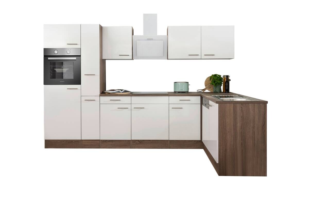Respekta Winkelküche KBL310EYWS weiß B/H/T: ca. 310x205x172 cm