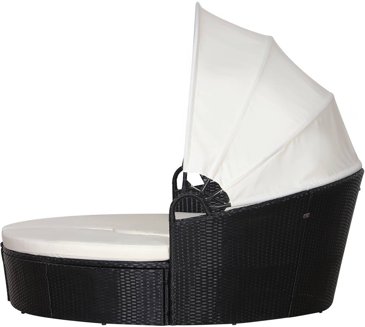 Outsunny Sonneninsel schwarz Polyrattan B/H/T: ca. 175x147x180 cm