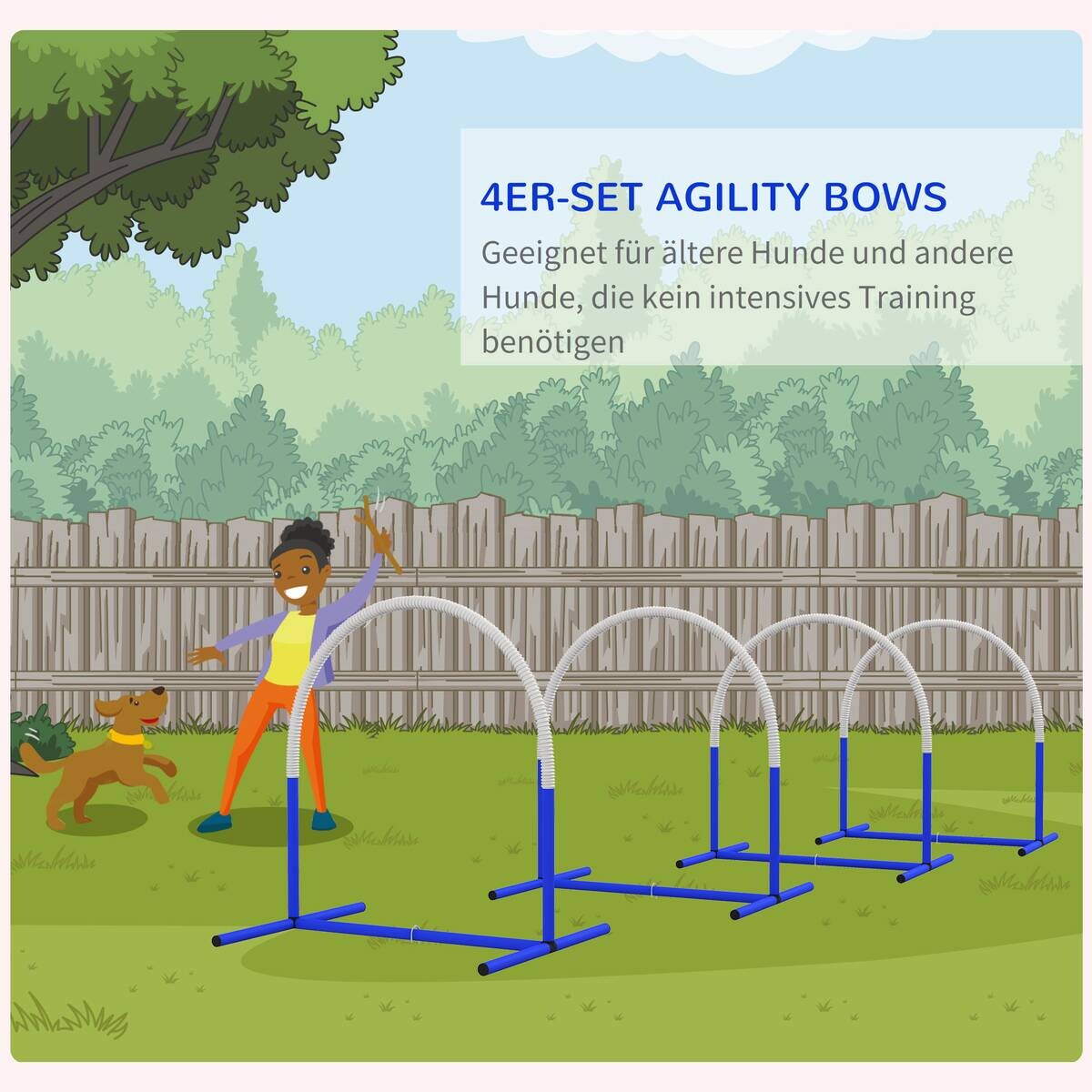 PawHut Hunde-Agility-Set blau Kunststoff B/H/L: ca. 64x95x88 cm