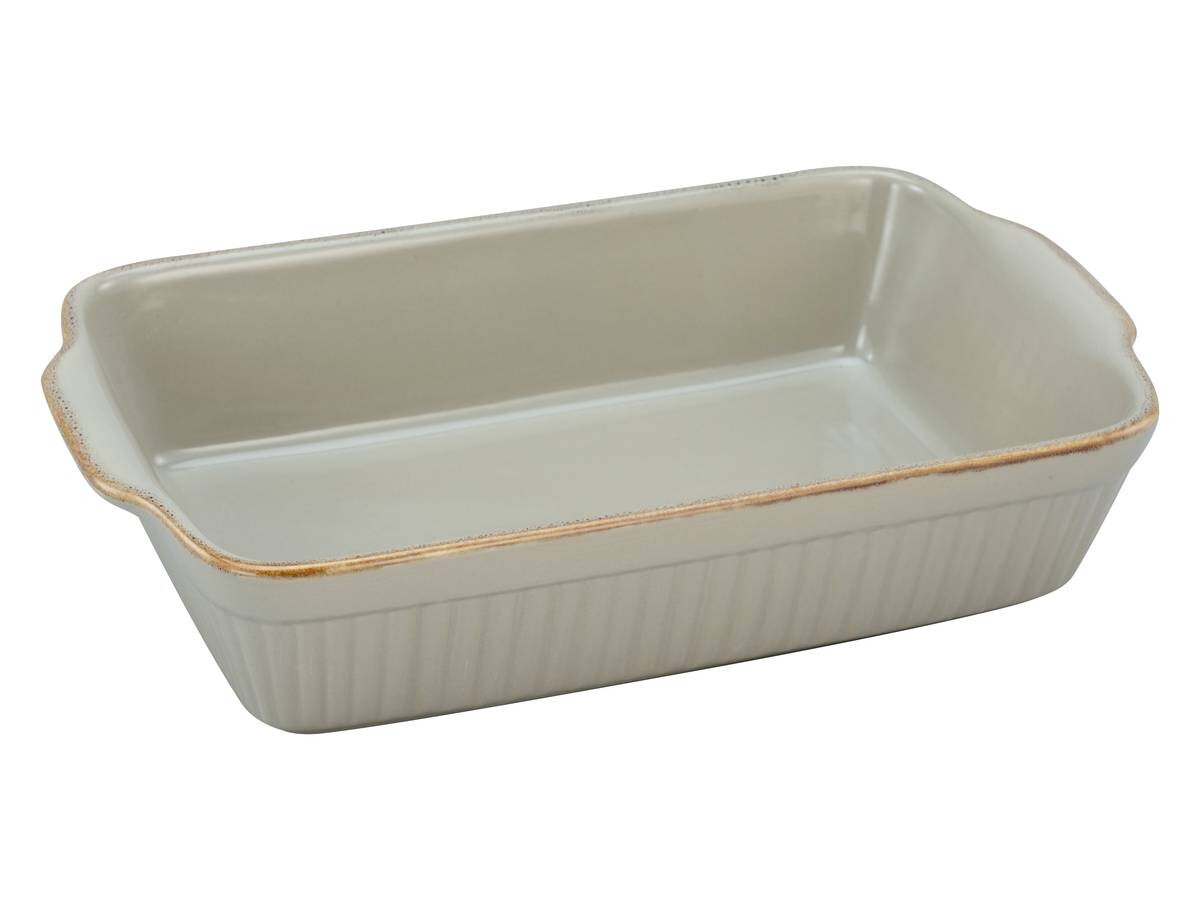 CreaTable Auflaufform Classic VINTAGE taupe Steinzeug B/H/L: ca. 20x7,5x34 cm