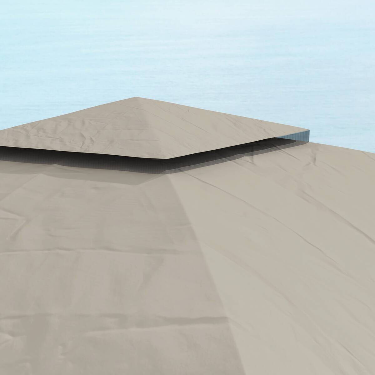 Outsunny Pavillon hellgrau Metall B/H/L: ca. 335x285x335 cm