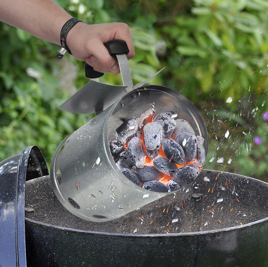 HI Anzündkamin Metall B/H/L: ca. 27x24,5x16,5 cm