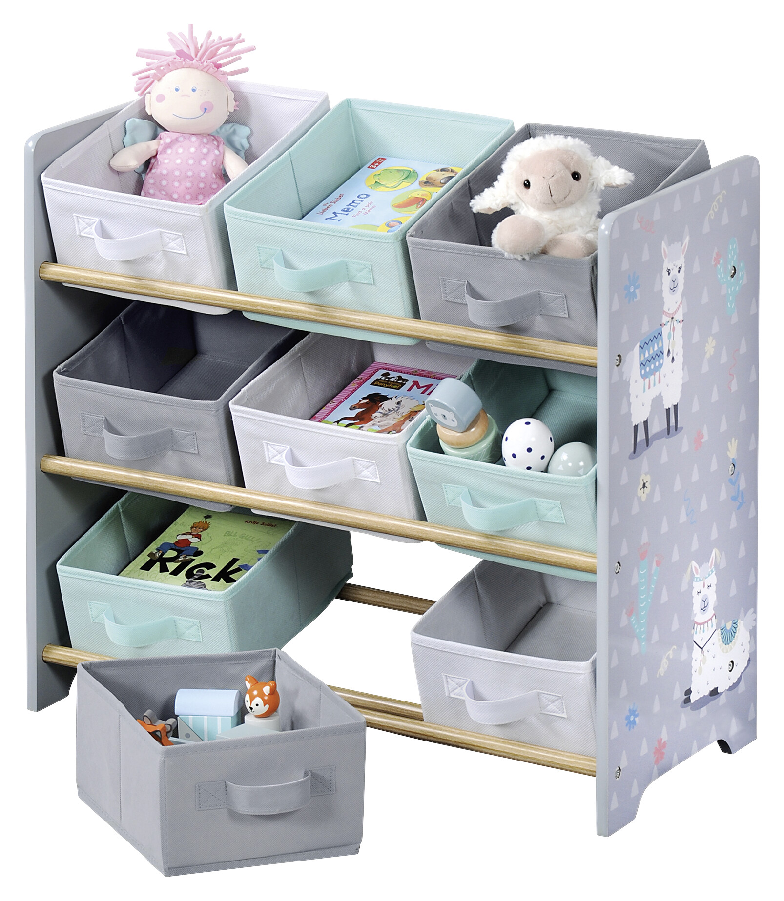 Kesper Aufbewahrungsregal Alpaka multicolor Holz B/H/T: ca. 65x60x30 cm