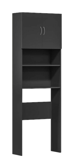 vidaXL Waschmaschinenschrank schwarz B/H/T: ca. 64x190x24 cm