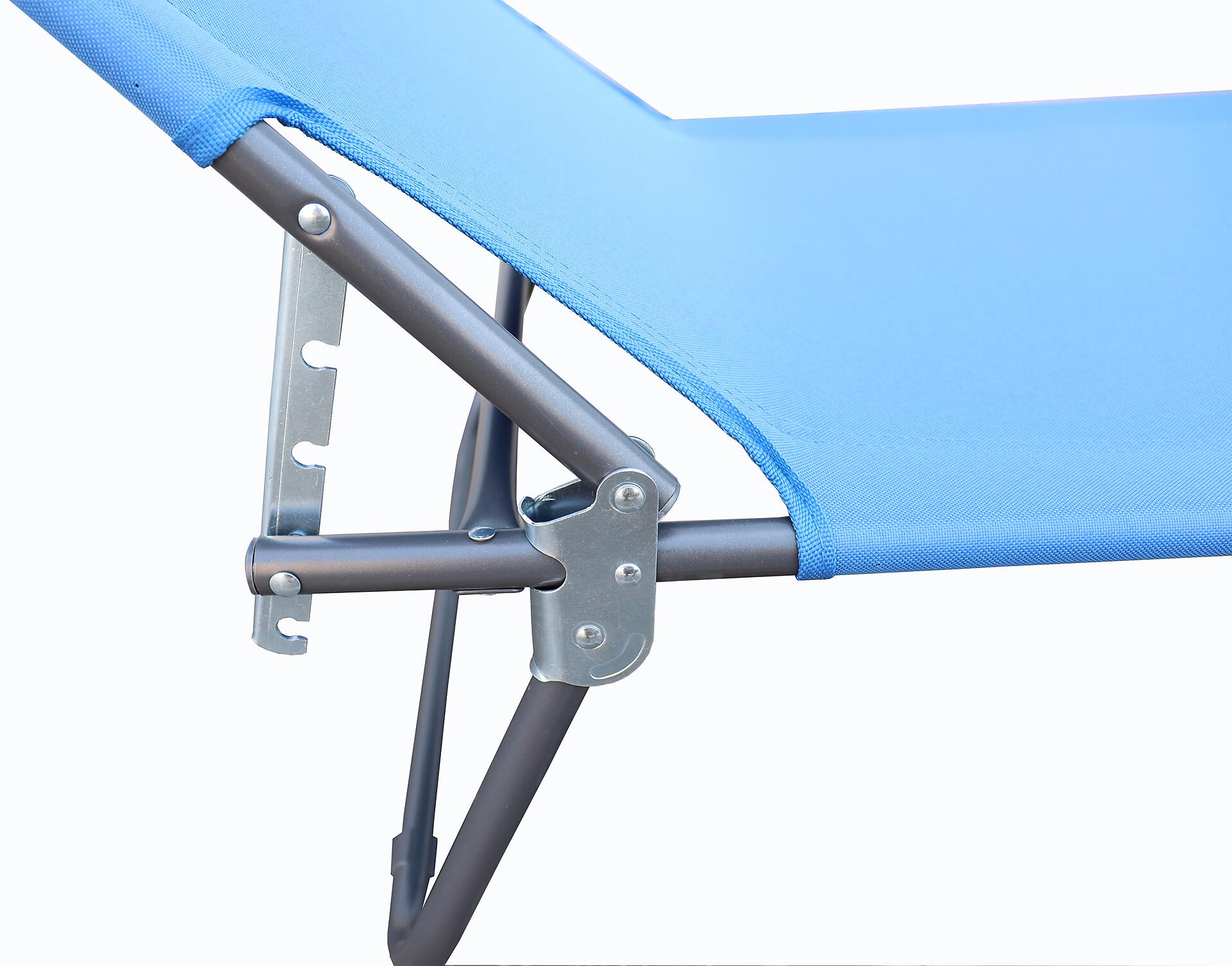 VCM Sonnenliege blau Polyester-Mischgewebe B/H/L: ca. 55x34x190 cm