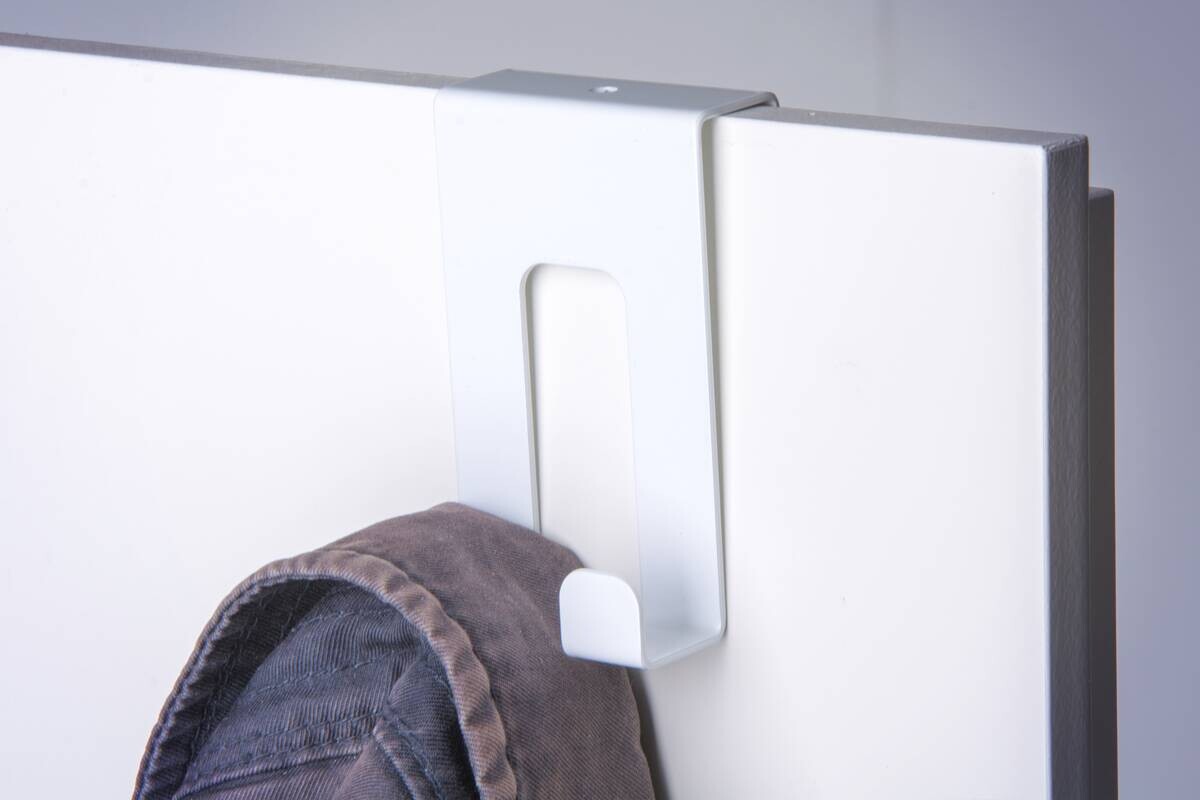 Türgarderobe Hook 2 weiß pulverbeschichtet Metall B/H/T: ca. 5,01x8x4,2 cm