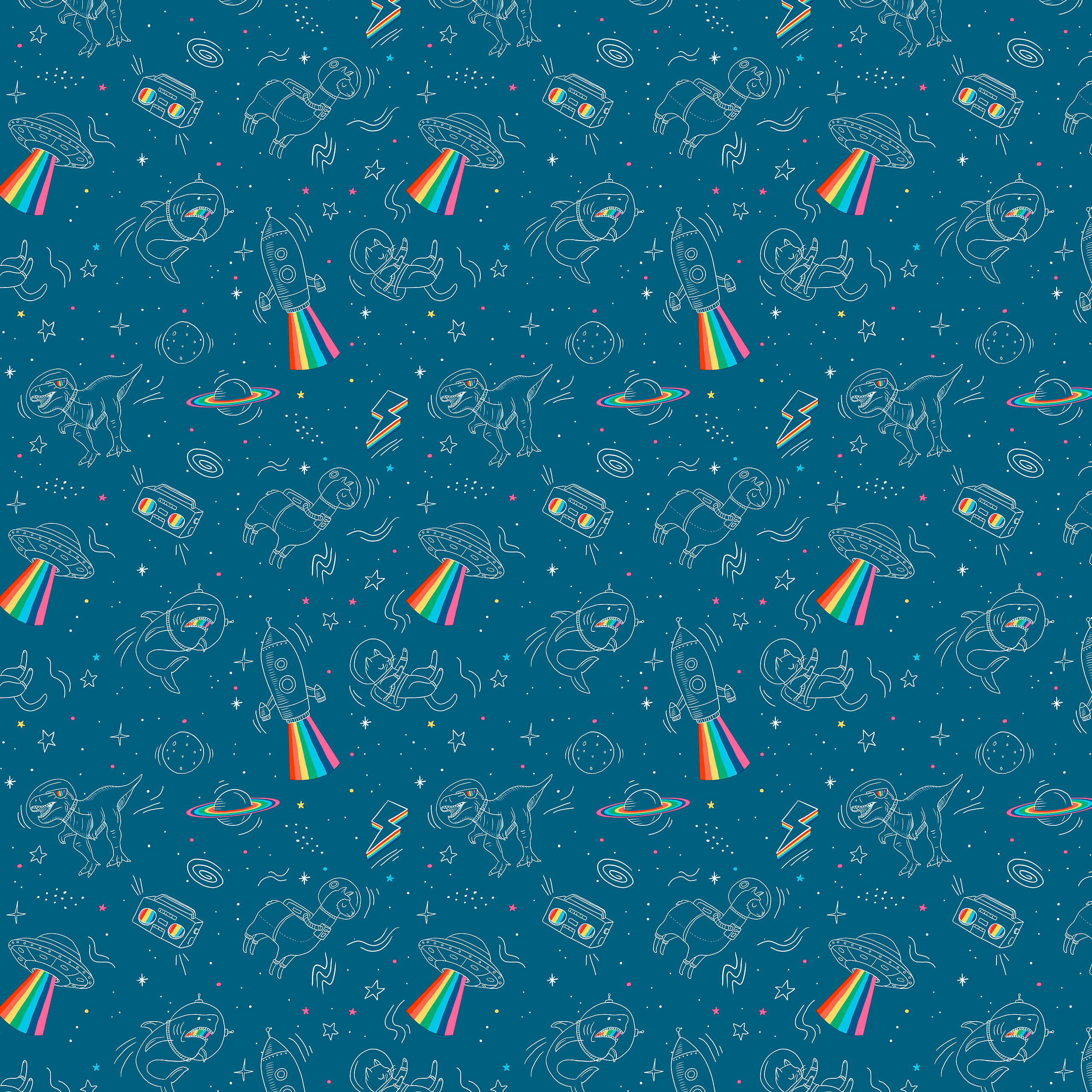 UGEPA Vliestapete Weltall blau B/L: ca. 53x1005 cm